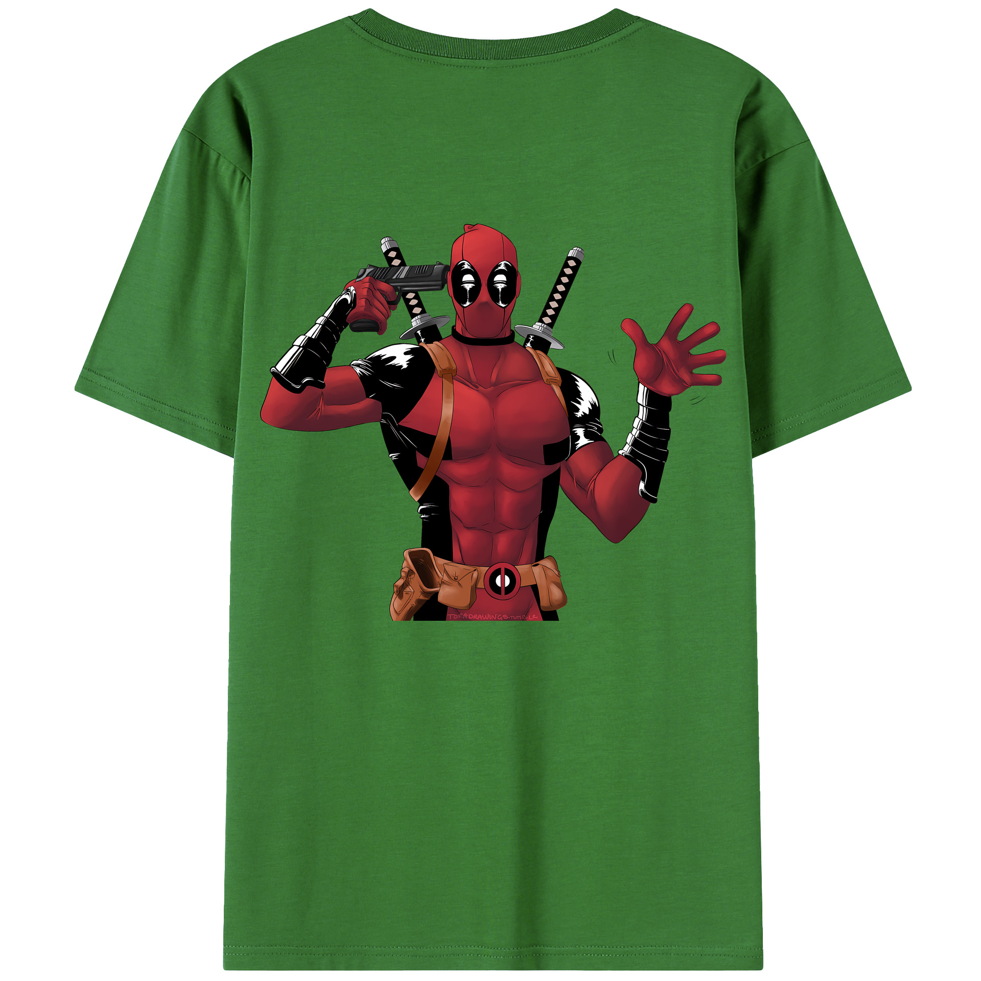 （画像用） Deadpool デッドプール レディース半袖Tシャツ(バックプリント)